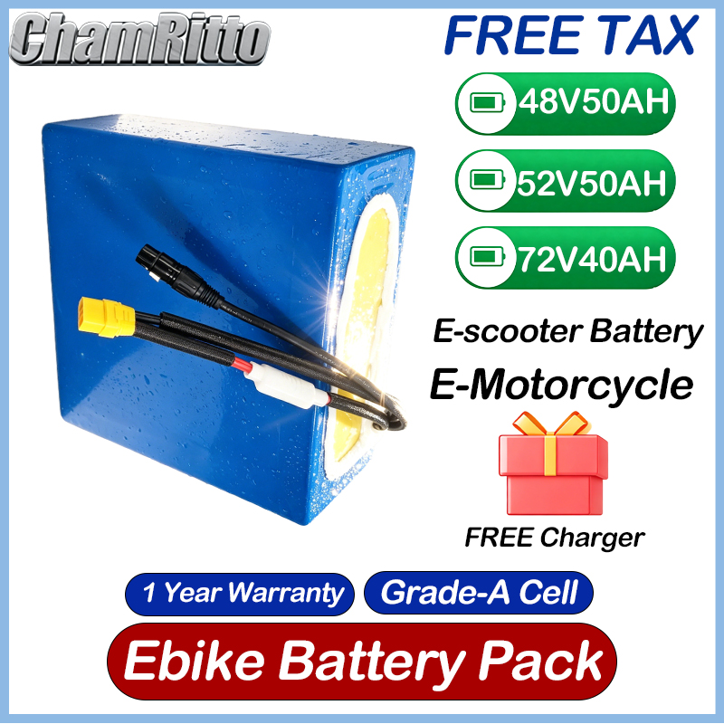 60V 50Ah Electric Scooter Battery - 48V 52V 30Ah 50Ah Elektrische fiets