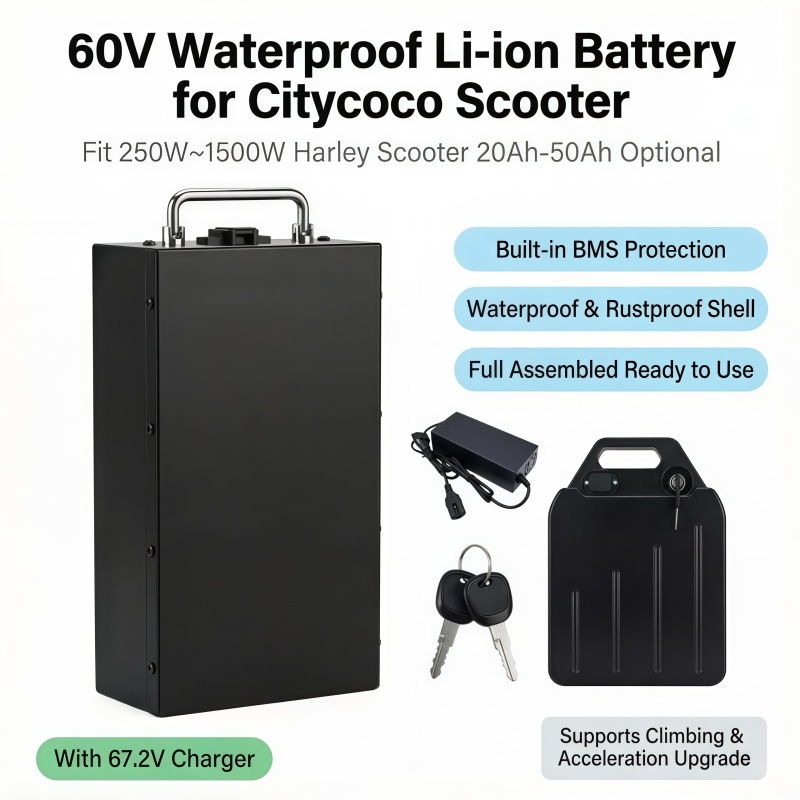 60V 50Ah Electric Scooter Battery - Snelle wisselbare 60V lithium-batterij, consistente stroomvoorziening,
