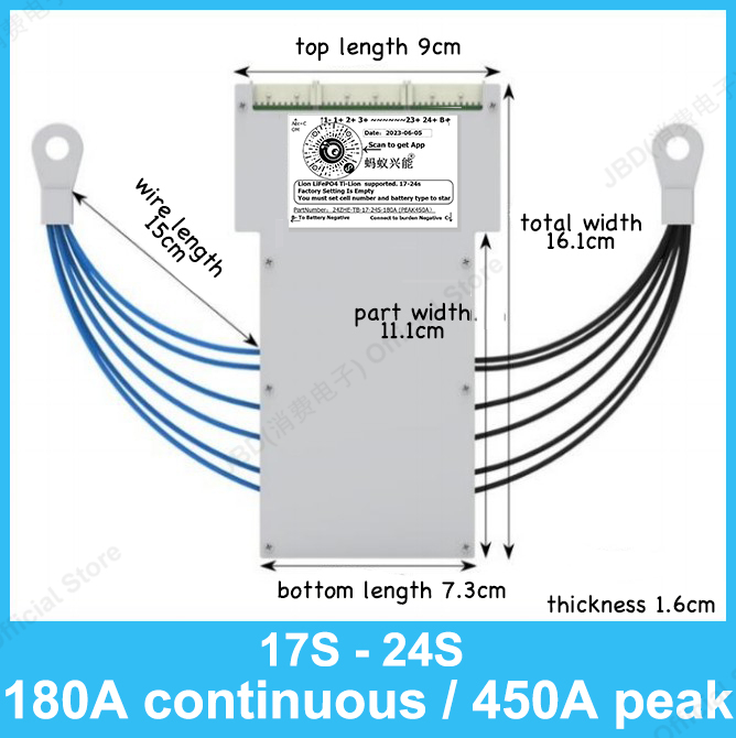ANT BMS 17S tot 24S 850A 300A  - 84V 50A Smart Bms Bluetooth recensie en prijs